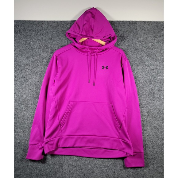 Under Armour Tops - Under Armour Hoodie Sweatshirt Womens Medium Purple Loose Fit UA Fleece Pullover
